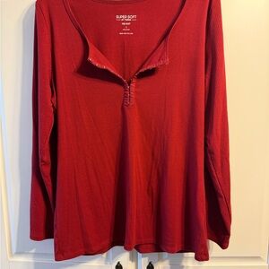 Torrid Deep Red Long Sleeve Top